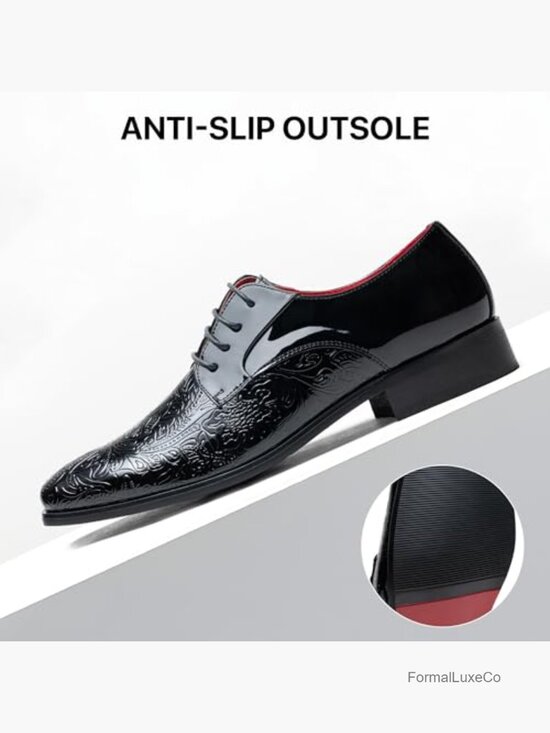 Men\'s Velvet Tuxedo Oxford Dress Shoes Formal Lace-Up